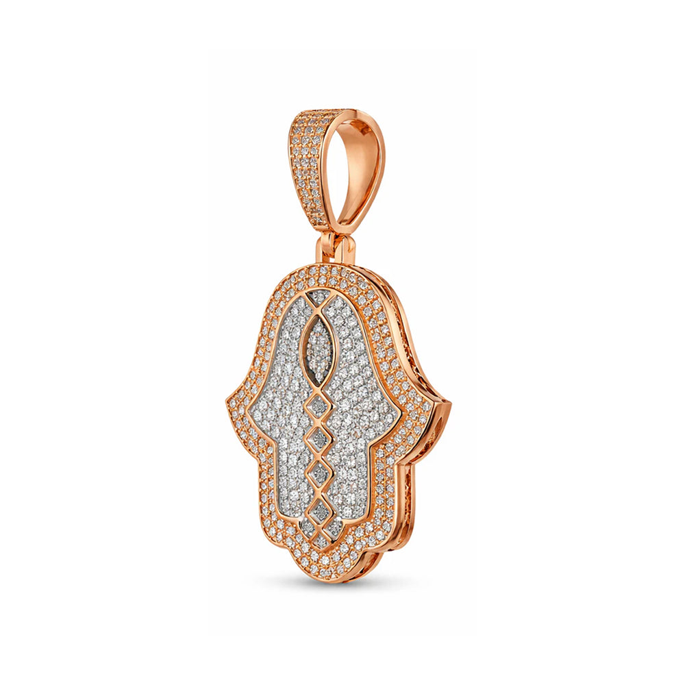 Diamond Hamsa Pendant