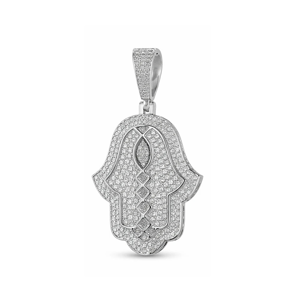 Diamond Hamsa Pendant