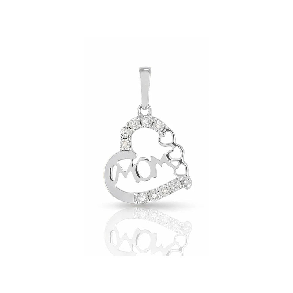 Diamond Heart Shaped Mom pendant