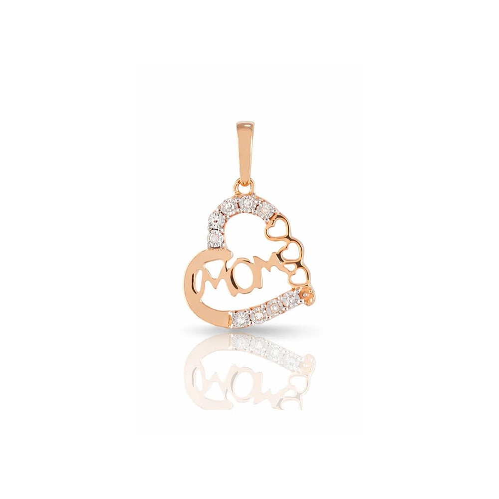 Diamond Heart Shaped Mom pendant