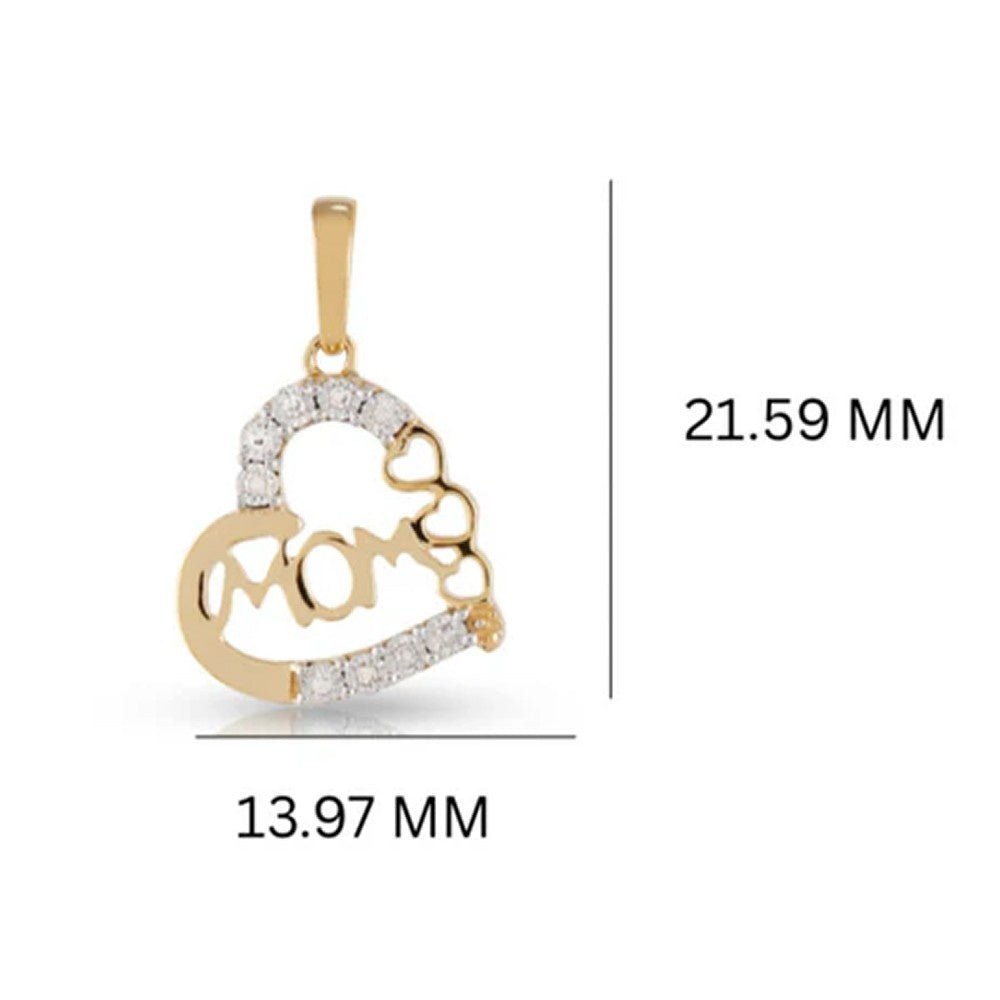 Diamond Heart Shaped Mom pendant