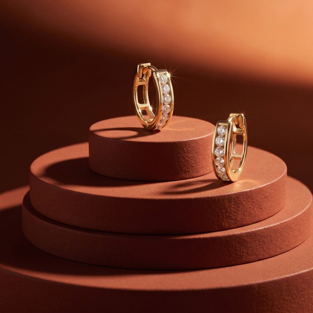Diamond Hoop Earrings (.39CT Lab-Grown, Sterling Silver)