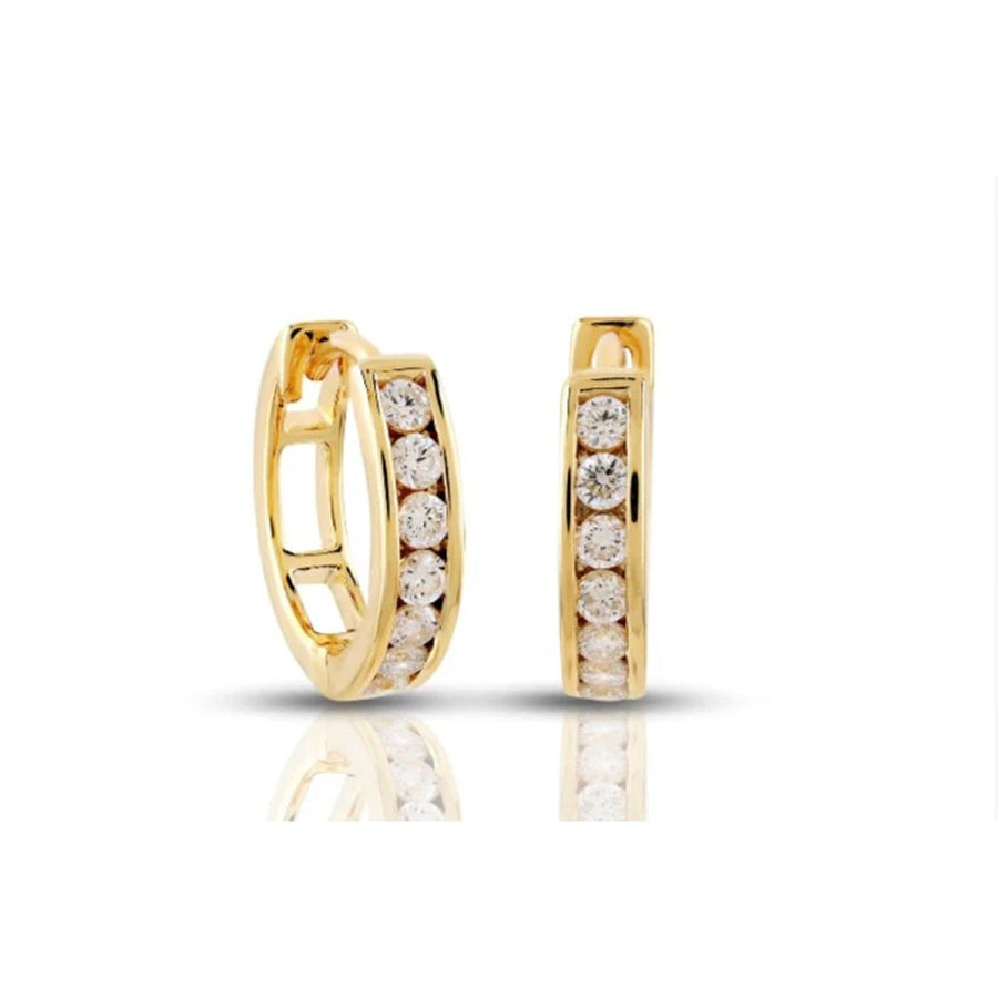 Diamond Hoop Earrings (.39CT Lab-Grown, Sterling Silver)