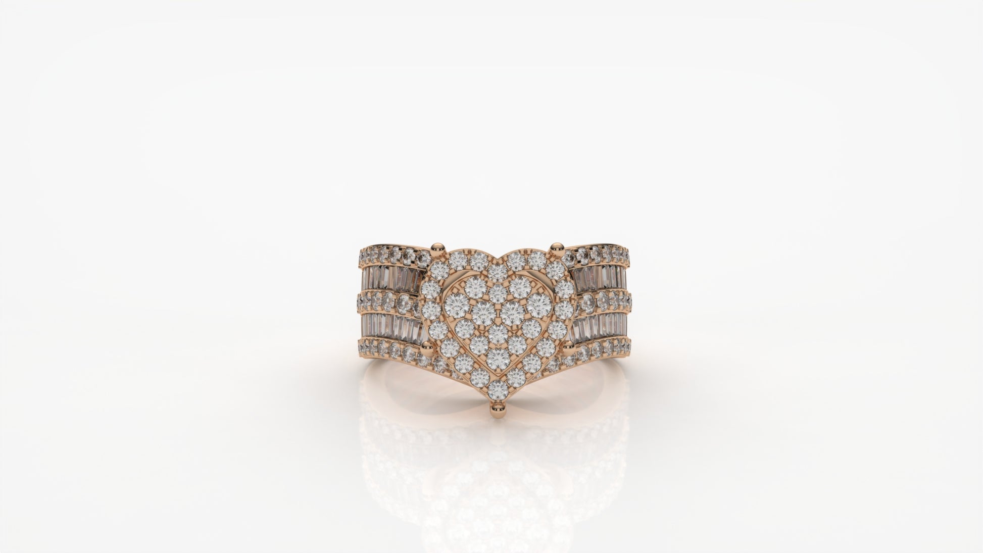 Diamond bracelet with a heart design GLAM NYC