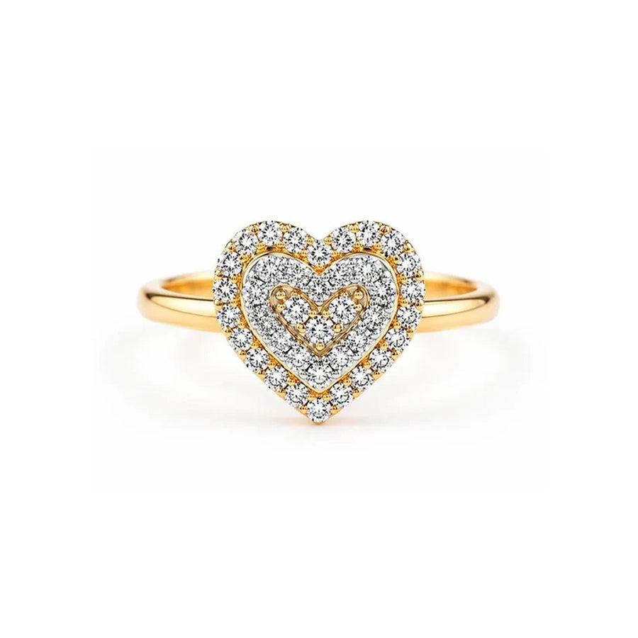 Double Heart Halo Lab-Grown Diamond Ring (Sterling Silver)