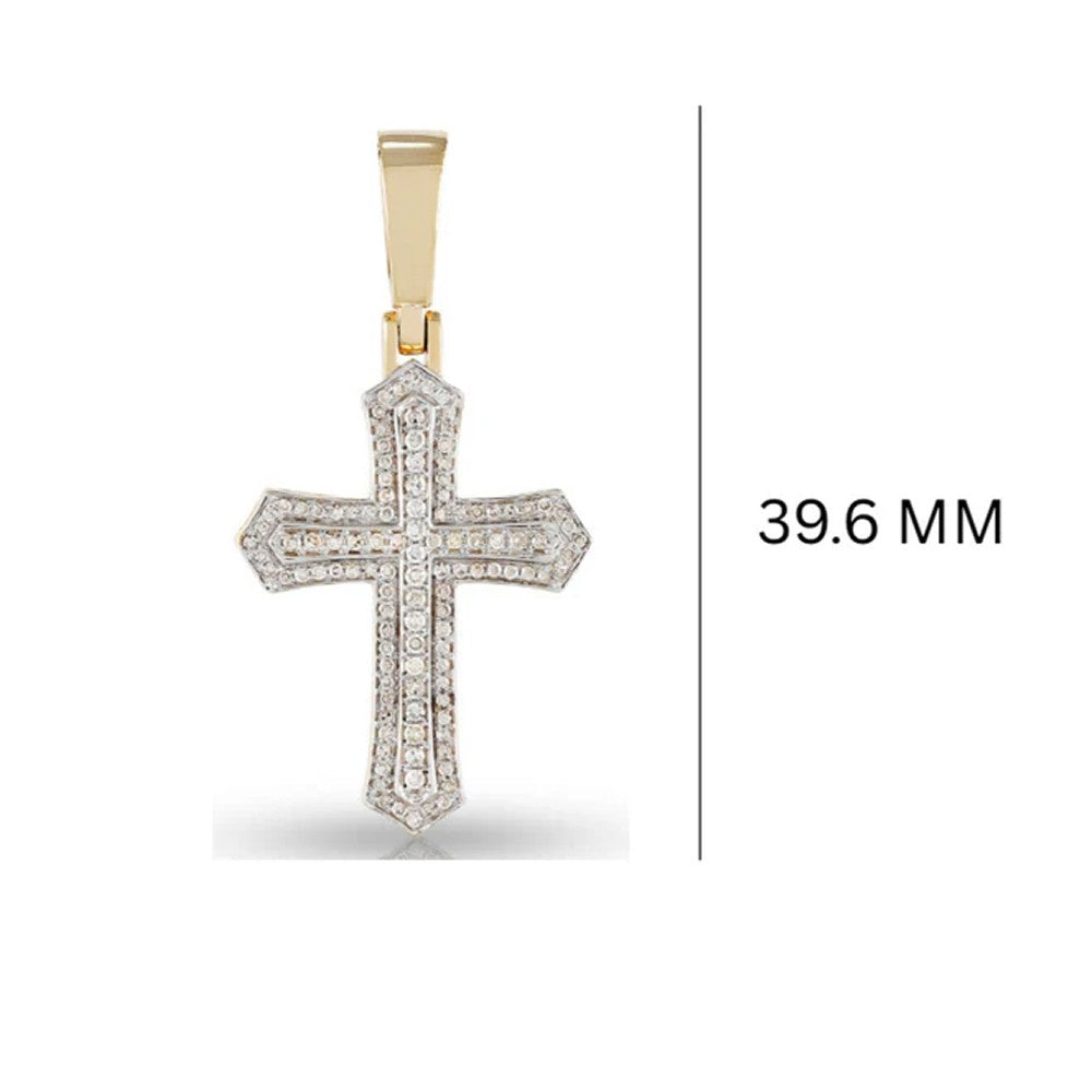 Double Row Iced Cross Pendant – Micro Pave Sterling Silver