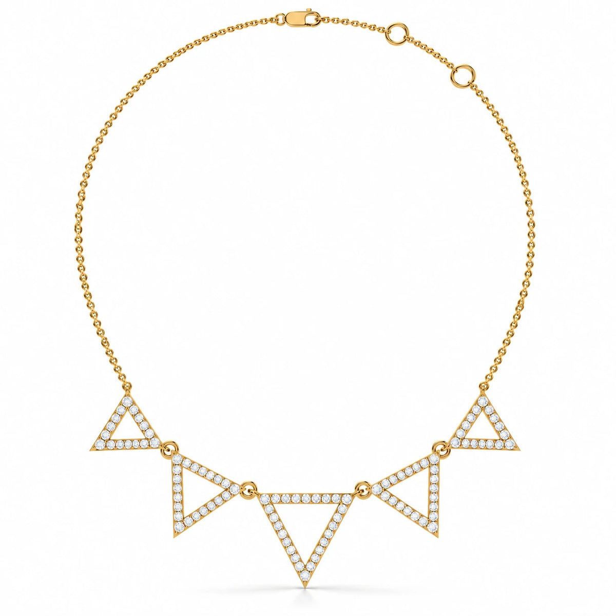 Geometric_Diamond_Station_Necklace_1.09_CTW_Yellow_Gold Full Chain