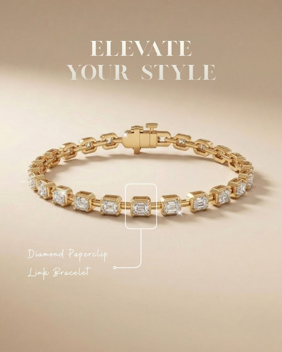 3.96 CTW Diamond Paperclip Link Bracelet