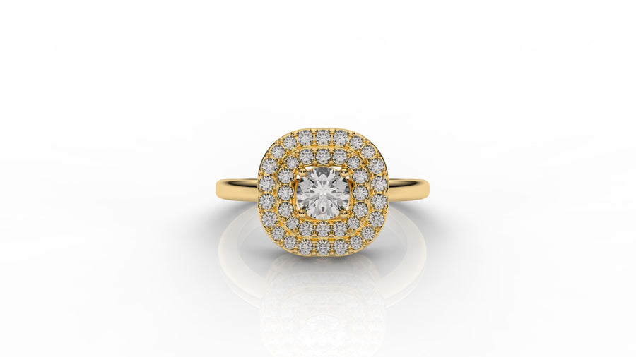 Gold ring with a diamond GLAM NYC