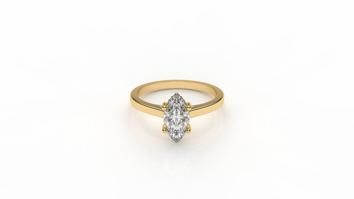 Gold ring with a diamond GLAM NYC