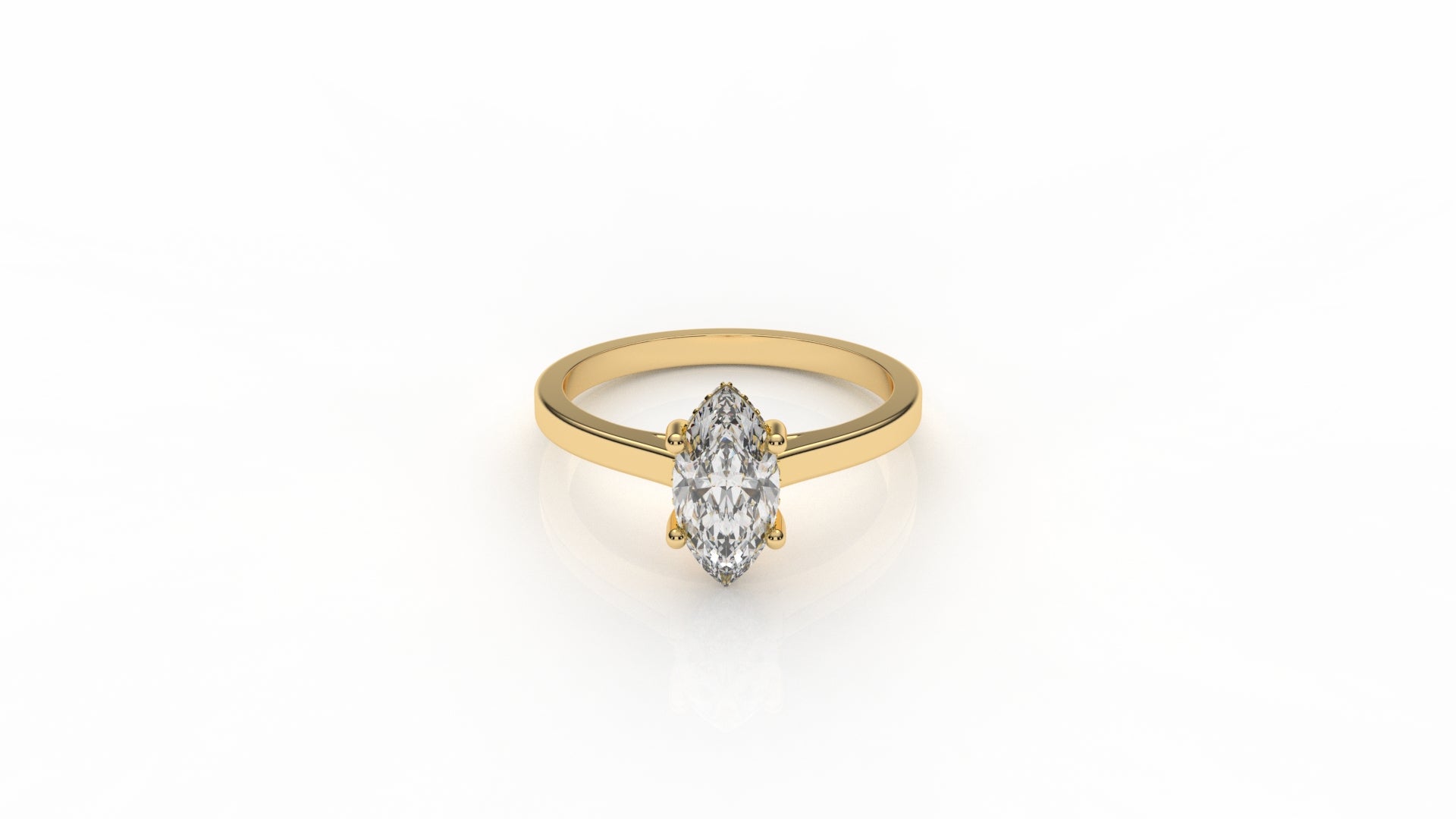 Gold ring with a diamond GLAM NYC