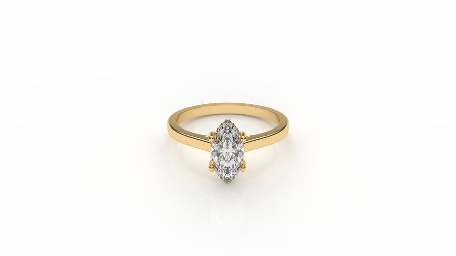 Gold ring with a diamond GLAM NYC