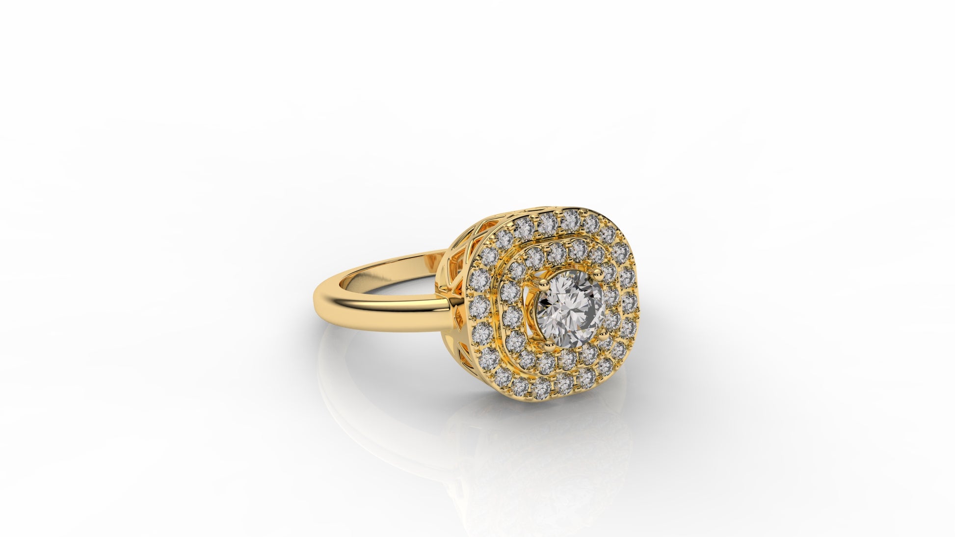 Gold ring with a diamond GLAM NYC