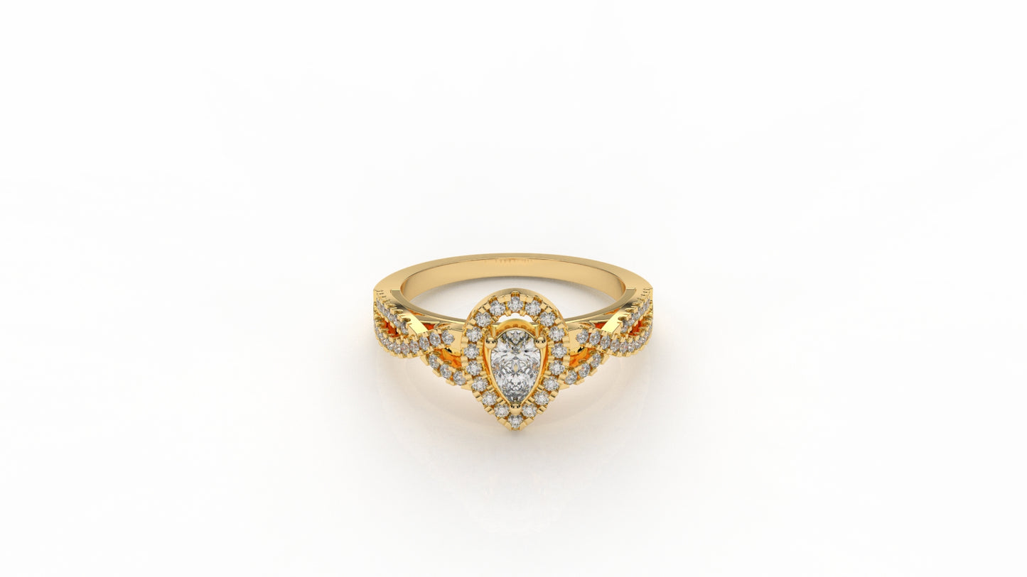 Gold ring with diamonds GLAM NYC