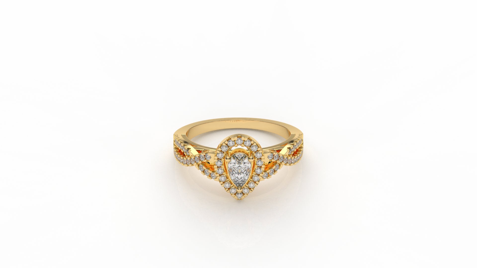 Gold ring with diamonds GLAM NYC