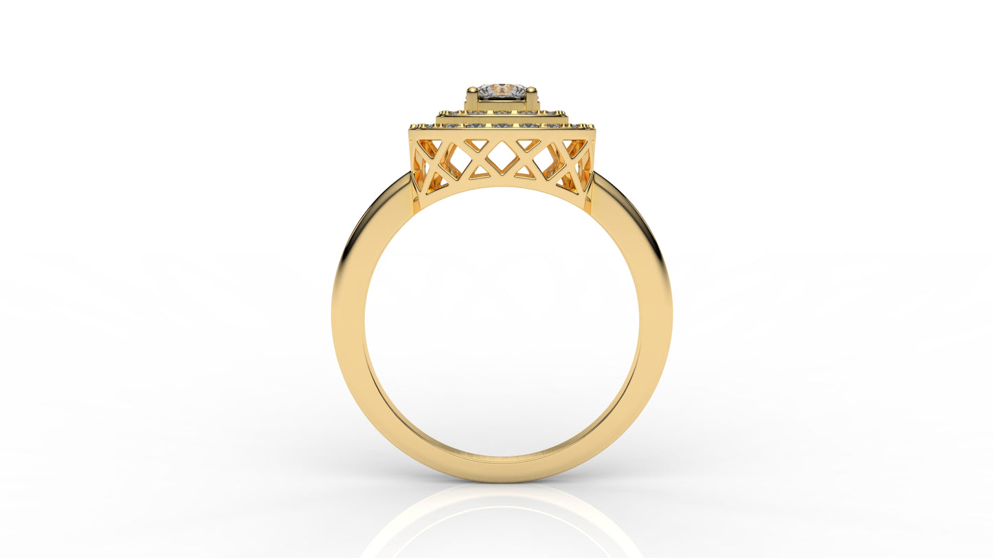 Gold ring with diamond  GLAM NYC