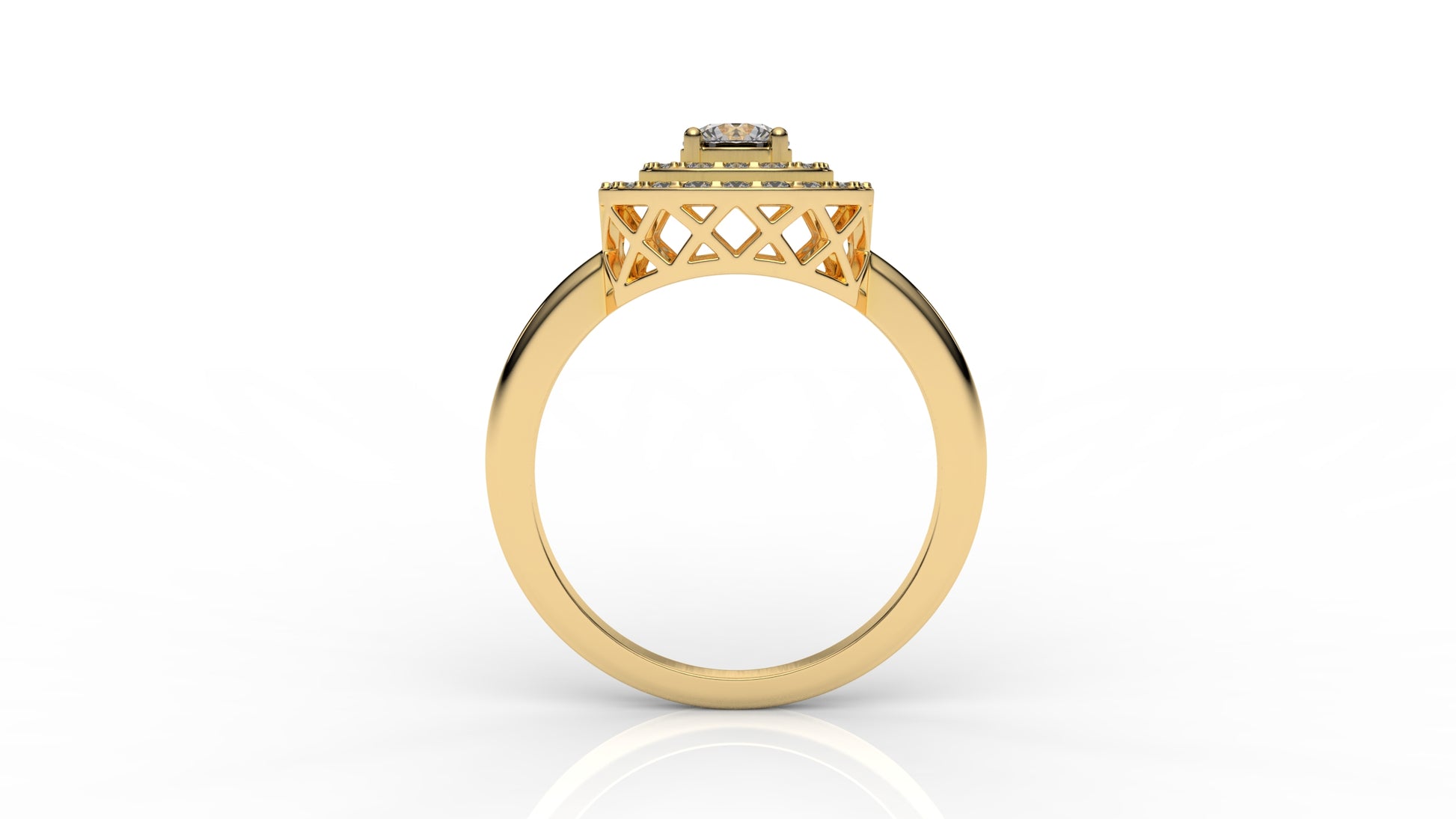 Gold ring with diamond  GLAM NYC