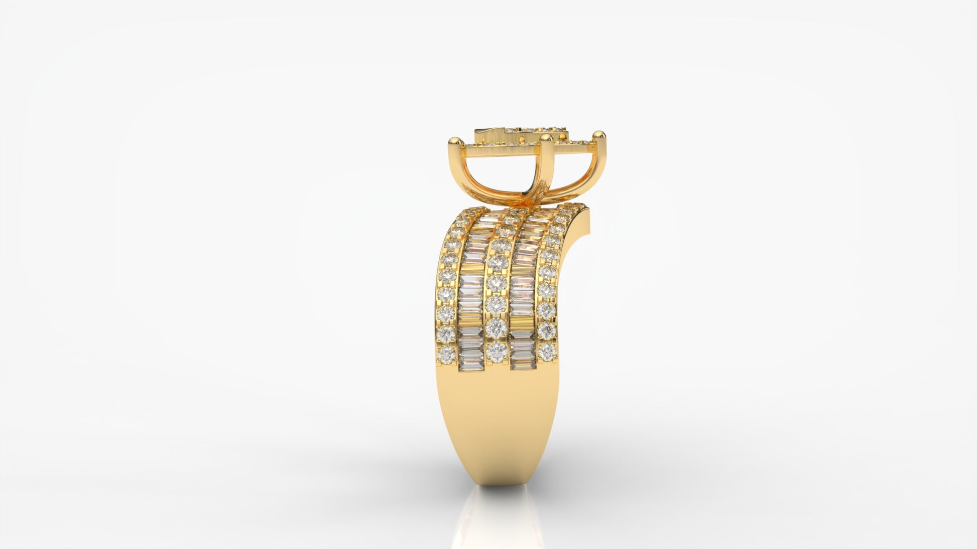 Gold ring with diamond accents GLAM NYC