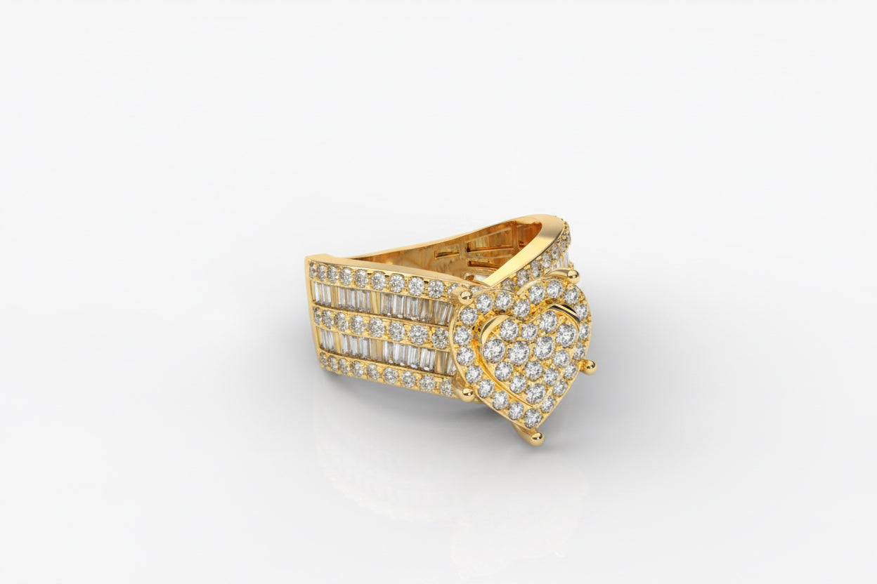 Gold ring with diamond accents  GLAM NYC