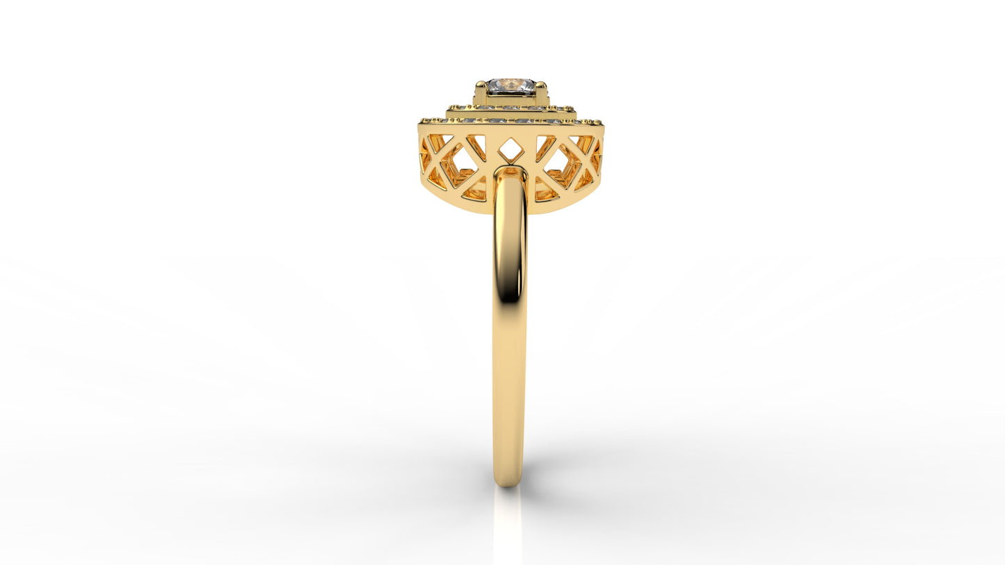 Gold ring with intricate GLAM  NYC