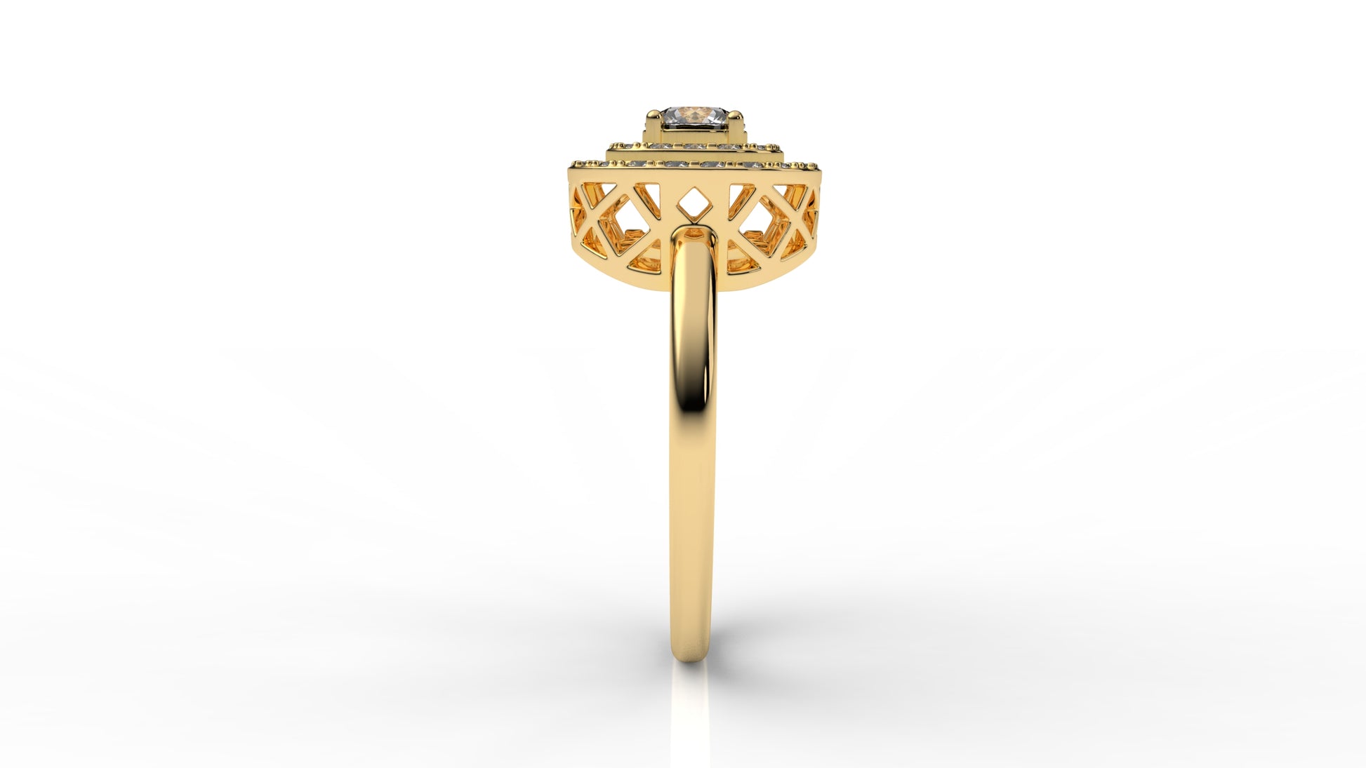 Gold ring with intricate GLAM  NYC
