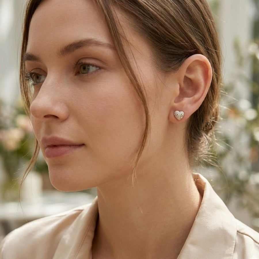 Heart Shaped .82ct Diamond Earrings