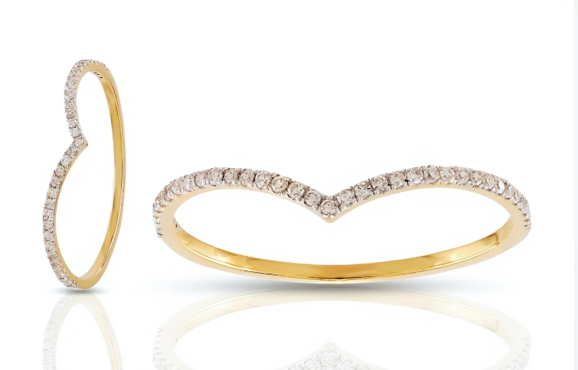 Minimal Heart Curve Lab-Grown Diamond Ring (Sterling Silver)