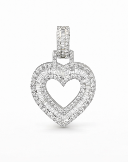 Iced Heart Lab Diamond Pendant (1.05ct Total)