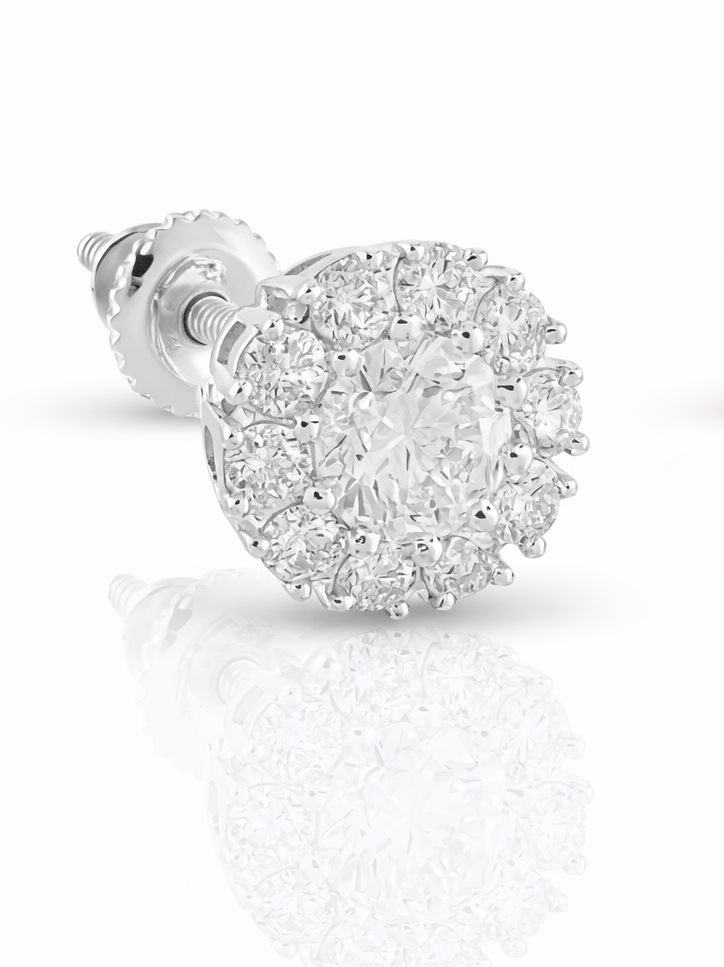 Silver Lab Grown Diamond Stud Earrings