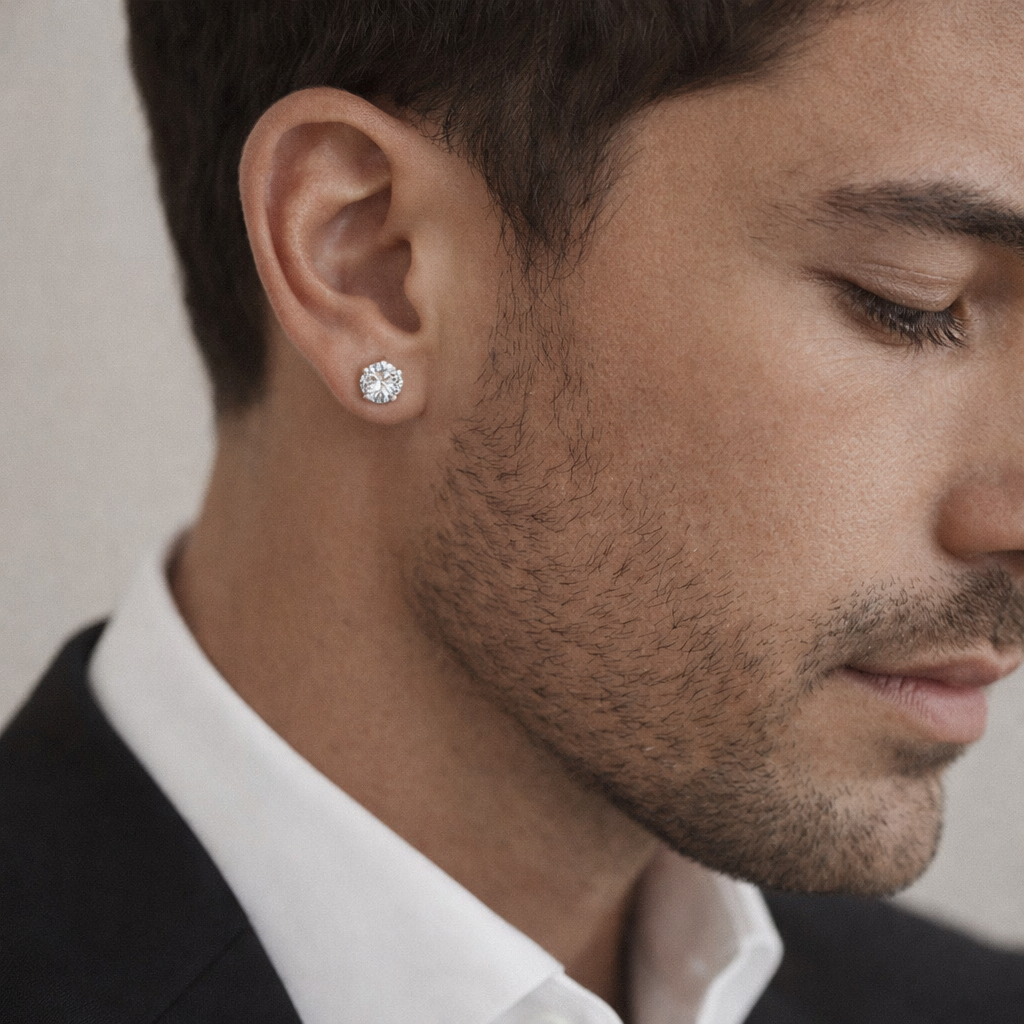 2.02CT Lab Diamond Stud Earrings – Round Cut Sterling Silver