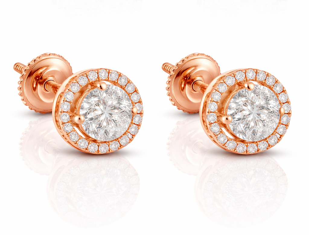1.14ct Halo Lab Diamond Stud Earrings