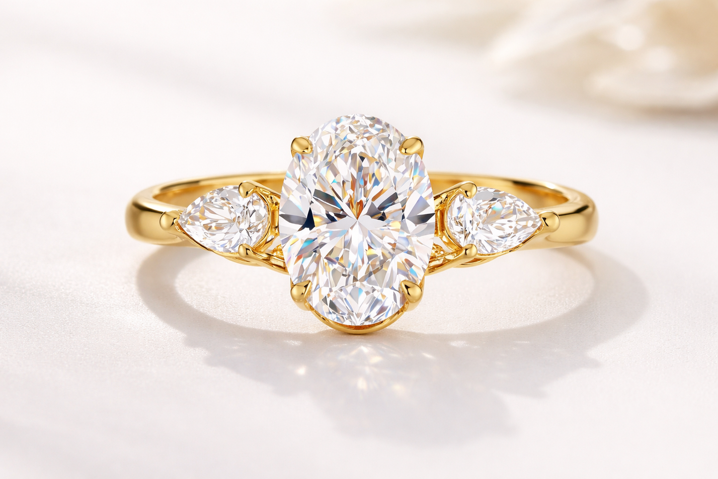 Oval Cut Lab-Grown Diamond Engagement Ring (Sterling Silver)