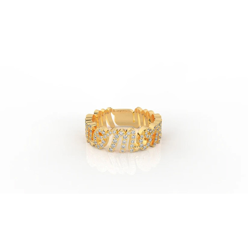 Iced Diamond Baguette MOM Twist Ring – 0.69 CT | Sterling Silver