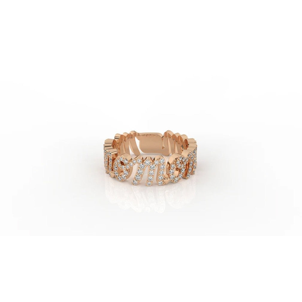 Iced Diamond Baguette MOM Twist Ring – 0.69 CT | Sterling Silver