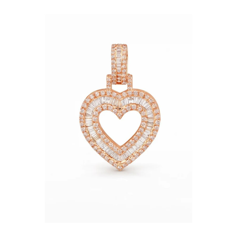 Iced Heart Lab Diamond Pendant (1.05ct Total)