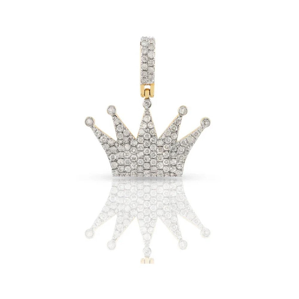 Iced Out Diamond Crown Pendant