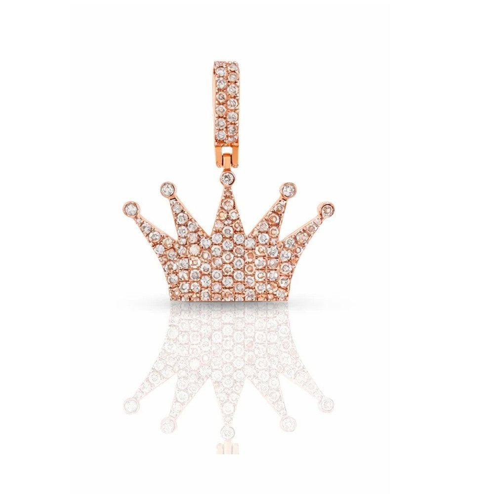 Iced Out Diamond Crown Pendant