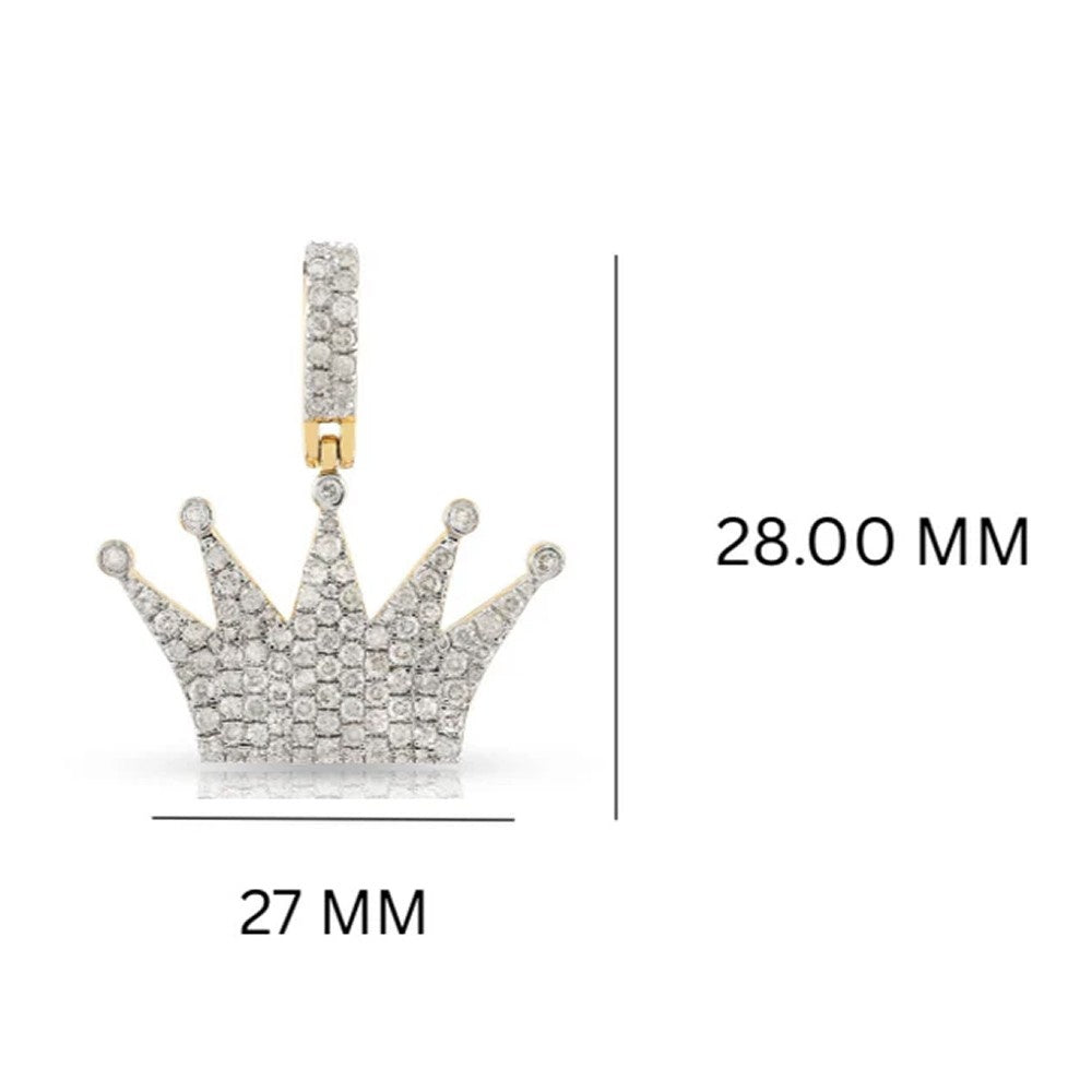 Iced Out Diamond Crown Pendant
