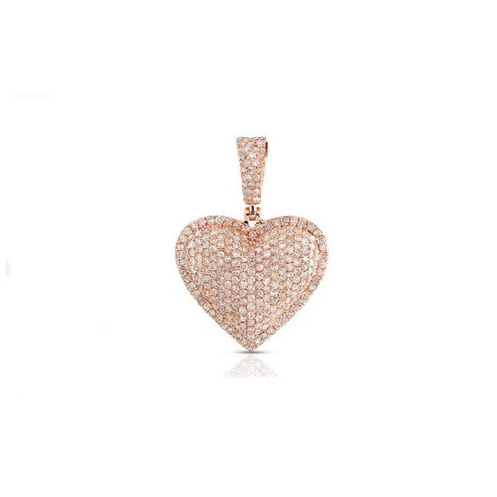 Iced Out Diamond Heart Pendant