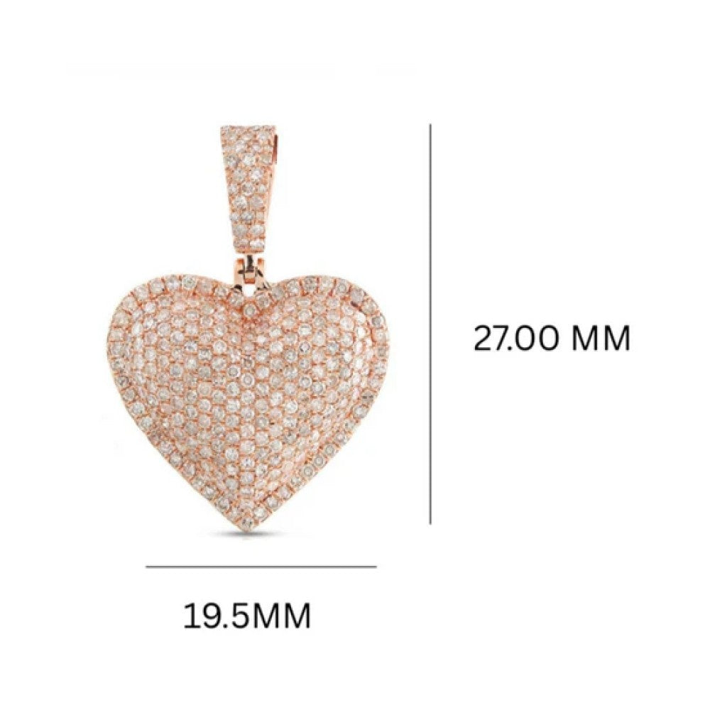 Iced Out Diamond Heart Pendant