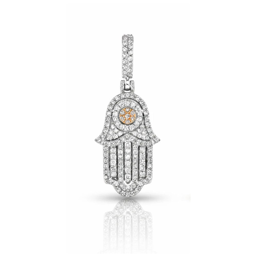 Iced Out Hamsa Pendant