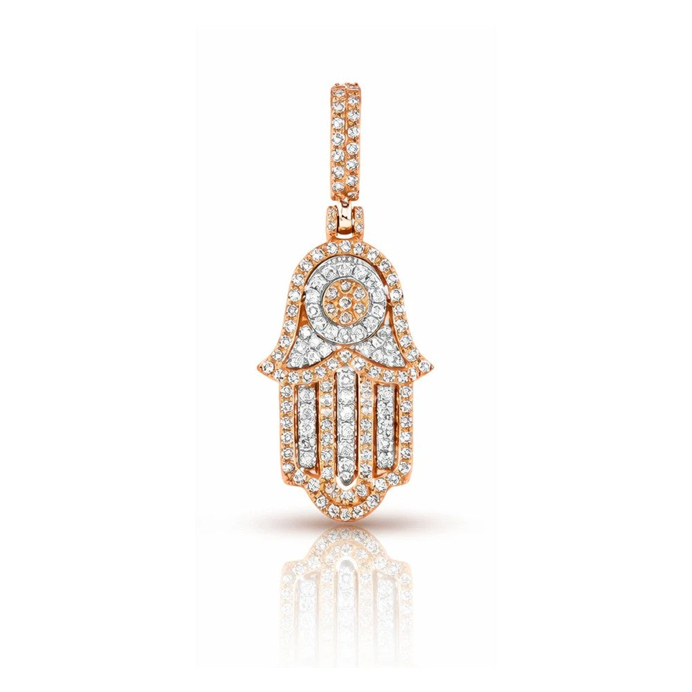 Iced Out Hamsa Pendant