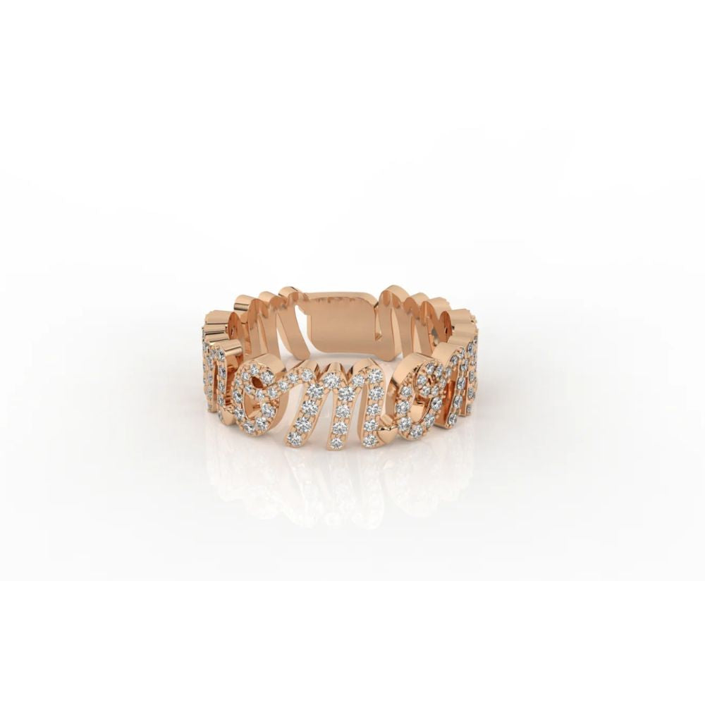 Iced Diamond Baguette MOM Twist Ring – 0.69 CT | Sterling Silver