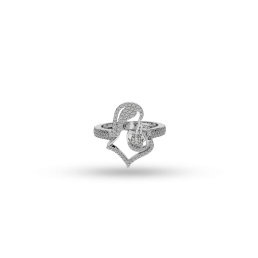 InterlockingHeartLabDiamondRing0.54CTWSterlingSilverRing9