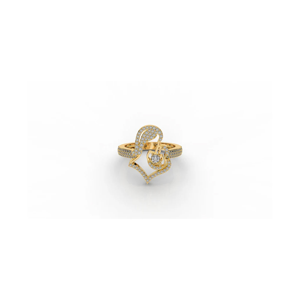 Interlocking Heart Lab Diamond Ring – 0.54 CTW Sterling Silver Ring