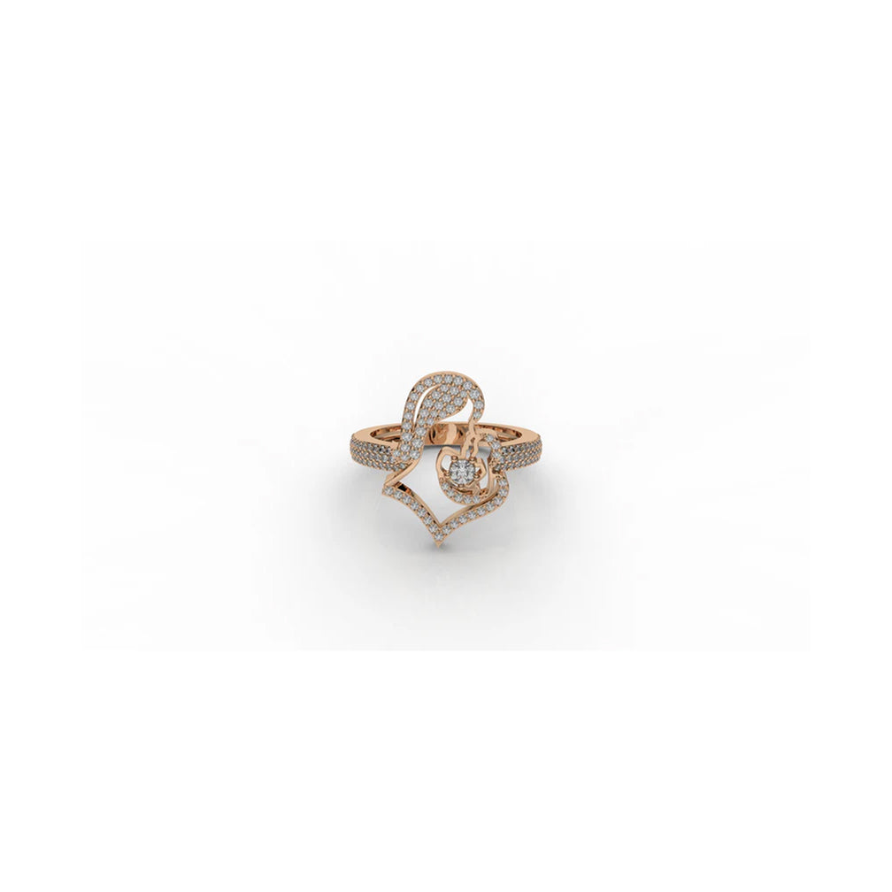 Interlocking Heart Lab Diamond Ring – 0.54 CTW Sterling Silver Ring