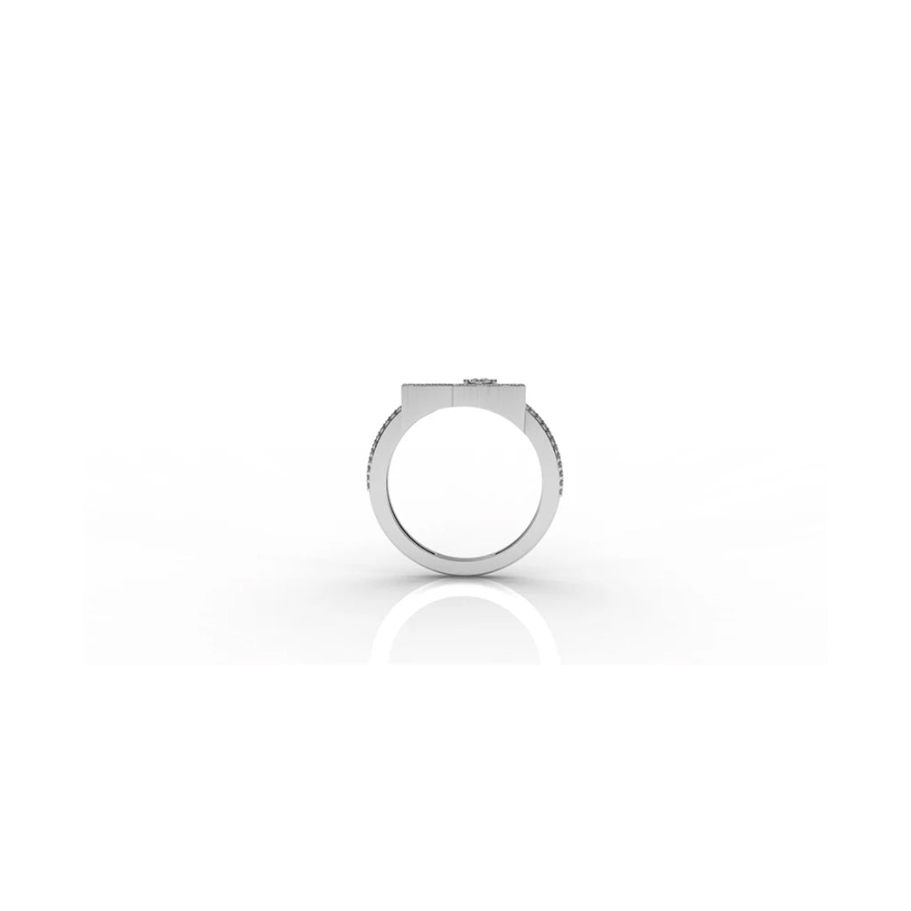 Interlocking Heart Lab Diamond Ring – 0.54 CTW Sterling Silver Ring