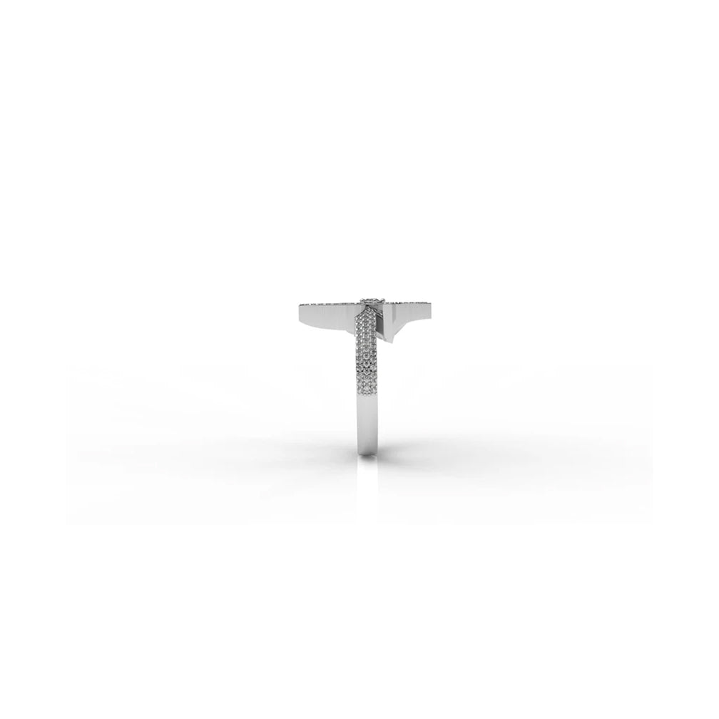 Interlocking Heart Lab Diamond Ring – 0.54 CTW Sterling Silver Ring