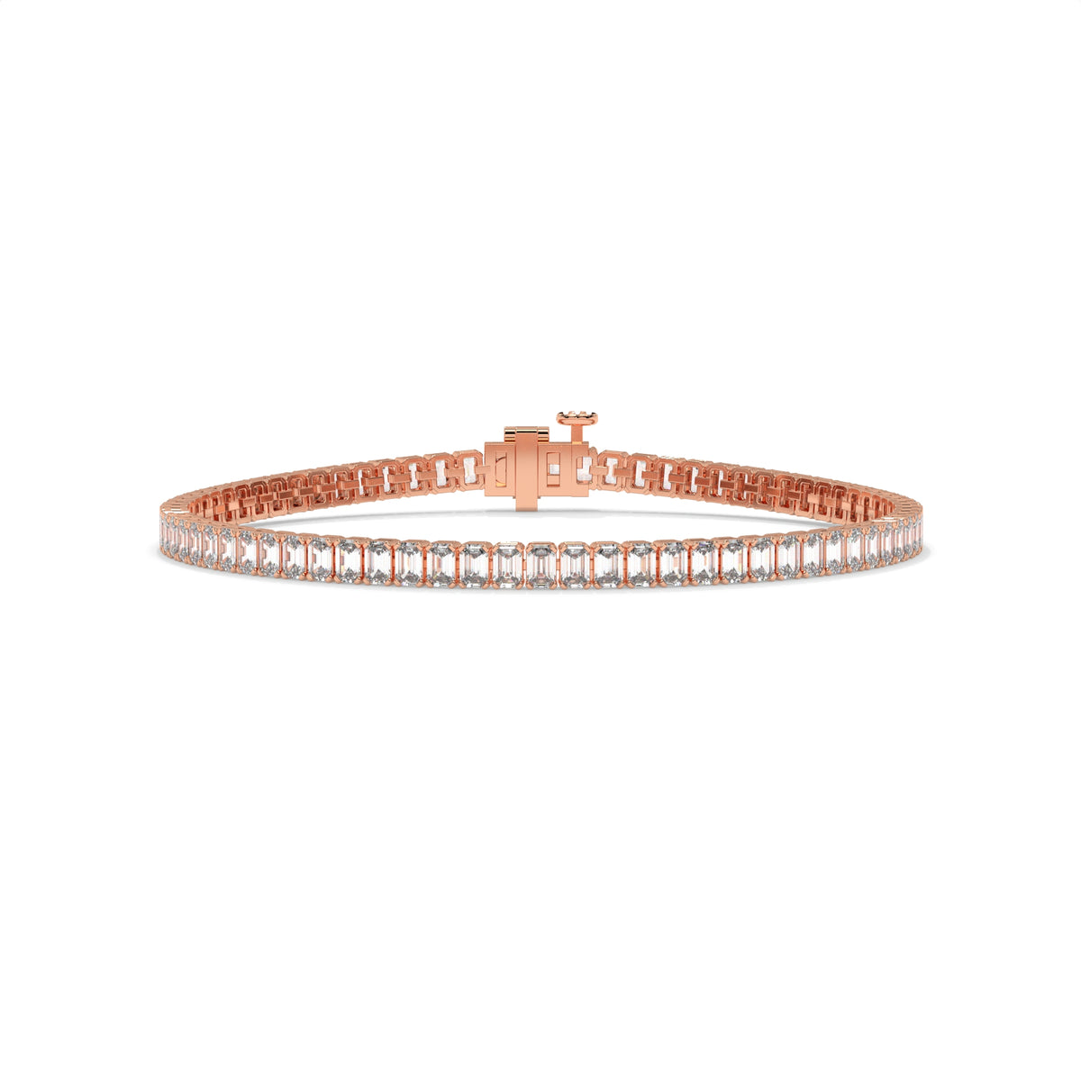 Rose gold bracelet with emerald-cut diamonds GLAM NYC