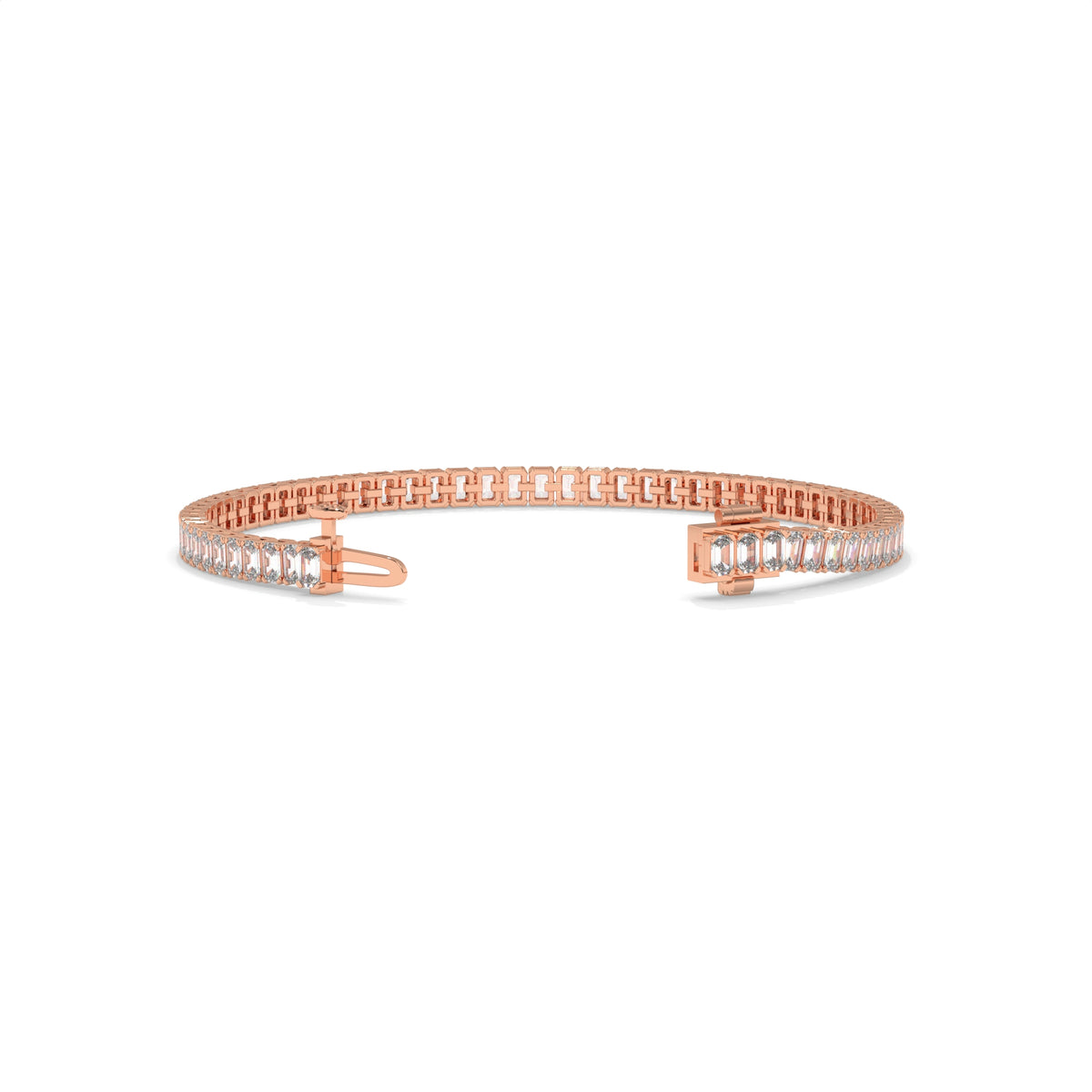 Rose gold bracelet with emerald-cut diamonds GLAM NYC